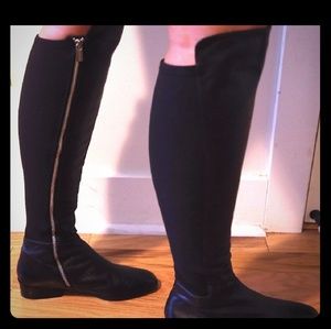 Michael Kors moto knee tall black boot